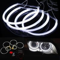 รถ CCFL Angel Eagle Eyes Light หลอดไฟหน้าสีขาวไฟหน้าสำหรับ BMW E36 3 E38 7 E39 5 E46 (131*2 + 146*2) DIY ที่ซ่อมรถแต่งรถคุณภาพทนทานสูง Super Bright อุปกรณ์เสริมรถยนต์