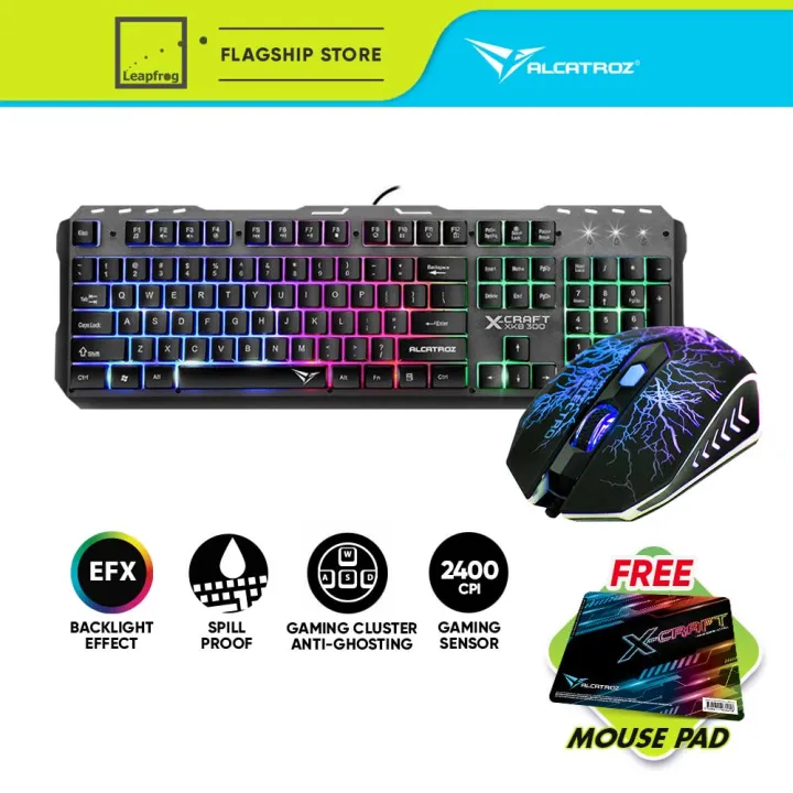 Alcatroz XKB300 Spill Proof Gaming Keyboard with FX Effects Backlight
