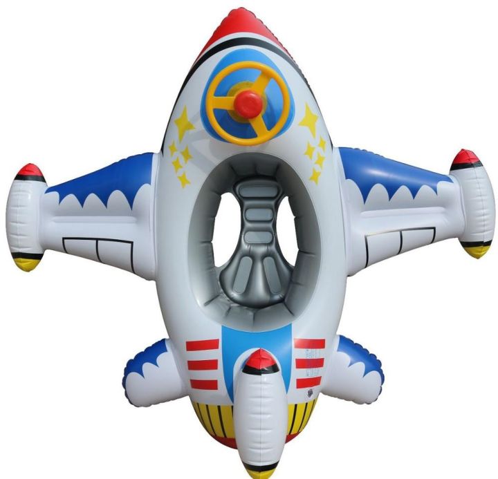 airplane-shape-infant-float-pool-swimming-ring-inflatable-circle-baby-seat-with-steering-wheel-summer-beach-party-pool-toys