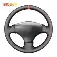 Bioeon Black PU Artificial Leather Steering Wheel Cover Braid for Peugeot 206 2001-2009 206 SW 2002 2003 2004 2005 2006-2007 Steering Wheels Accessori