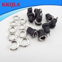 QKKQLA DC022B 5.5*2.1mm DC Power Jack Supply Socket Connector DC Female Terminal 2 pin Panel Mount Plug Adapter 5.5*2.1