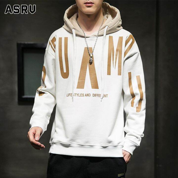 asrv-เสื้อฮู้ดชาย-เสื้อมีฮู้ดผู้ชาย-hoodie-เสื้อกันหนาว-ผู้ชาย-เสื้อมีฮู้ดแบบสวมหัวแขนยาวบางพิมพ์ตัวอักษรของผู้ชายเสื้อกันหนาวมีฮู้ดเสื้อกีฬาแขนยาวทรงหลวม