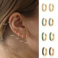 Gold-plated Small Zircon Hoop Earring Simple Huggie Circle Earrings