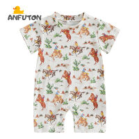 ANFUTON ชุดรอมเปอร์แขนสั้นวัวเสื้อผ้าสไตล์ตะวันตกสำหรับเด็กผู้ชายเด็กผู้หญิงชุดหนึ่งชิ้นจั๊มสูทเสี้อกีฬากางเกงขาสั้นสำหรับฤดูร้อน