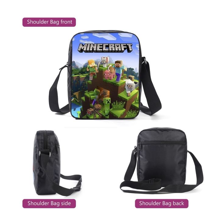 พร้อมส่ง-minecraft-กระเป๋าเป้สะพายหลัง-ลาย-my-world-สําหรับนักเรียนประถม