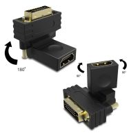 【cw】 HDMI-compatible to DVI 24 1 pin Rotatable Female Male Converter for Projector TV 【hot】