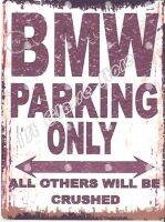 Bmw Parking Metal Sign Retro Vintage Style 30x20cm Garage Workshop Art wall decor