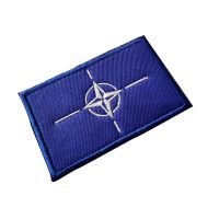 OTAN NATO Flag Patches Embroideried Velcros Patches for Clothes Military Tactical Embroidery Armband Backpack Badge Adhesives  Tape