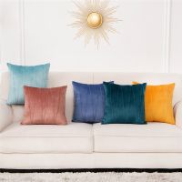 Solid Velvet Geometric line Waist Cushion Cover Home Sofa Decorative 45*45cm Cojines Throw Pillowcase Christmas New Year Gifts 45X45CM