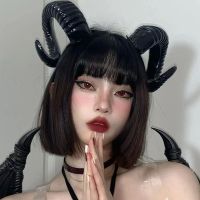 Dark Halloween party cosplay black forest sheep horn headdress headband devil wings performance props