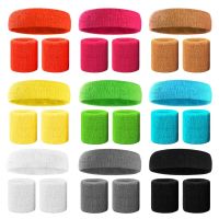 Fitness Yoga Sweatband Athletic Sweat Band Headband Wristband Set for Basketball