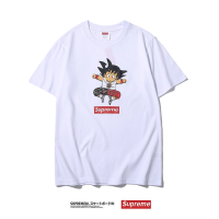 เสื้อยืดแขนสั้น Supreme เจ็ดดราก้อนบอล Wukong,เสื้อยืดคู่คอกลมผ้าฝ้ายสีขาวแบรนด์ลำลองฤดูร้อน