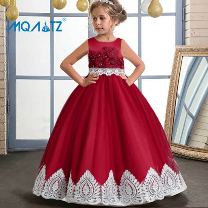 MQATZ Flower Princess Sleeveless Dress Girl's Wedding Dress Birthday ...