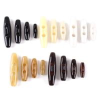 DIY Sewing Accessories Black Acrylic Olive Horn Toggle Buttons 2 Holes Plastic Button Children Clothes Coat Overcoat 100pc/lot Haberdashery