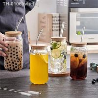 ✎ ivhefd Utensílio Beber Transparente Copo de café com canudos Vinho Leite Cerveja Cola Suco Drinkware frio Can tampa 550ml