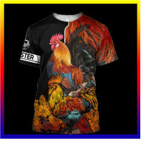 Fighting Rooster 3D Printing Summer Man O Neck เสื้อยืดคอกลมลำลองแขนสั้นขนาดใหญ่ Pullover แฟชั่นสตรีทเสื้อผ้าผู้ชาย XS-5XL