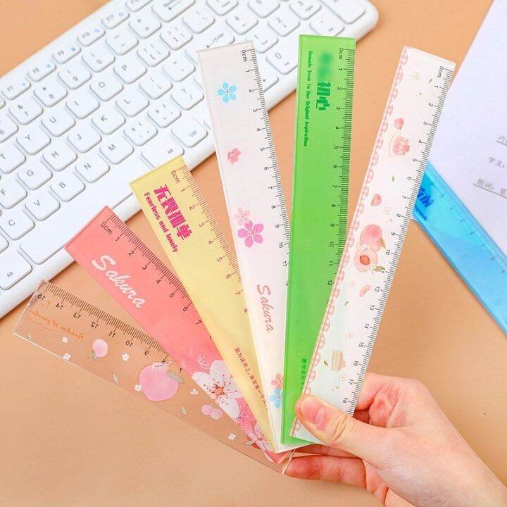 1-pcs-cute-ruler-acrylic-ruler-peach-sakura-straight-ruler-small-ruler-centimeter-measuring-ruler-journal-ruler