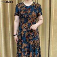 High-end dress 2023 new retro flower style beautiful fashion maternity and weight loss middle-aged elderly