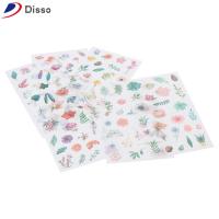 DISSO 30sheets กระดาษ Washi สติกเกอร์ติดผนัง หลากสี สติ๊กเกอร์ลายต้นไม้ สติกเกอร์ Washi สติ๊กเกอร์ลายดอกไม้ ดีไอวาย