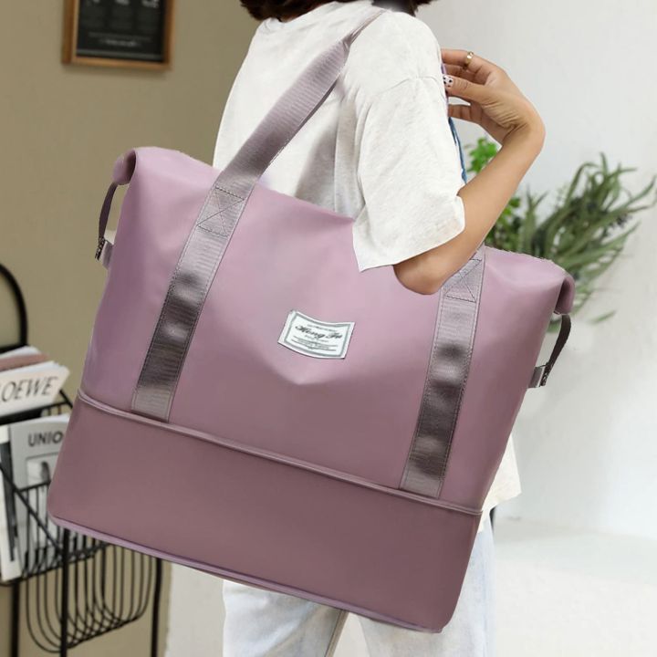 กระเป๋าถือสตรีสำหรับเดินทาง-กระเป๋าถือความจุขนาดใหญ่สำหรับกิจกรรมกลางแจ้งพักผ่อนฟิตเนสเล่นโยคะ
