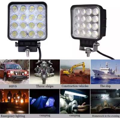 48W LED Square Work Light 12V 24V Off Road โคมไฟจุดน้ำท่วมสำหรับรถบรรทุกรถ SUV 4WD รถ LED Bar Work Light ราคาต่อ1ตัว