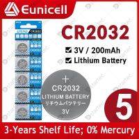 Dstartec เหรียญลิเธียม3 V CR2032 5ชิ้น,แบตเตอรี่กระดุม200มิลลิแอมป์ต่อชั่วโมงสำหรับนาฬิกา,รีโมท,DL2032 5004LC CR 2032 3โวลต์เซลล์เหรียญ