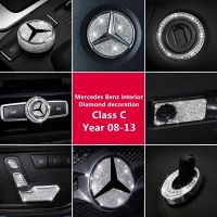 For Mercedes Benz Accessories Cclass W204 W205 C200 C180 Bling Sticker Interior Parts Decorations Trim Crystal Shining Silver