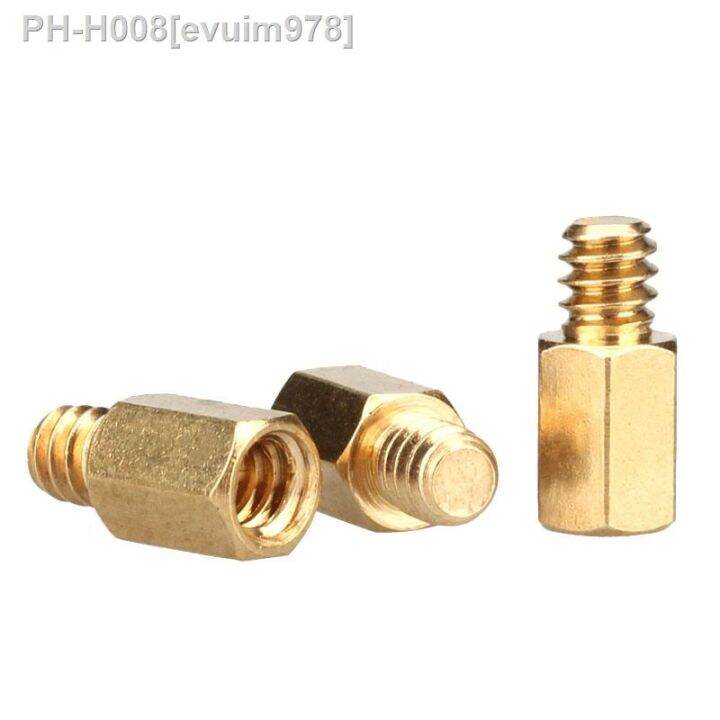 15pcs UNC 6 32X6 4mm/6 32X6.5 4mm Brass Motherboard Standoffs For Atx
