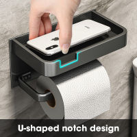 ONEUP Wall Mounted Roll Paper Towel Holder For Toilet Paper Phone Holder Aluminum WC Storage Organizer Bathroom Accessories