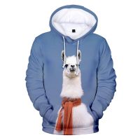 Sudadera con capucha para hombre y mujer, suéter de manga larga con estampado 3d de Alpaca y dibujos animados divertidos, Unisex