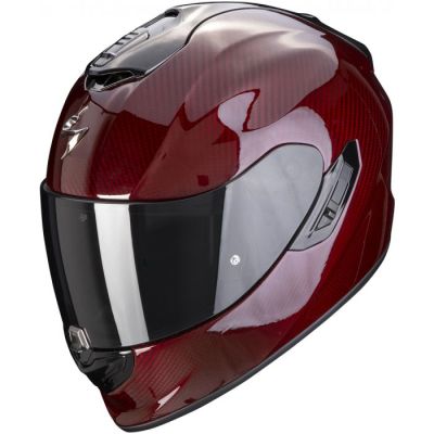 #หมวกกันน็อค #Scorpion EXO 1400  Carbon - Solid Red วัสดุ​ Carbon3K Ultra TCT แข็งแรงยืดหยุ่นและซับแรงกระแทกดีเยี่ยม​ น้ำหนักเบาเพียง​ 1,200กรัม​ +-50 มีแว่นกันแดด