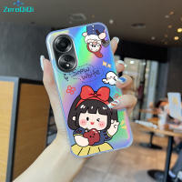 ZeroQiQi เคสโทรศัพท์สำหรับ OPPO A58 4G A78 4G Girls เคสโทรศัพท์สลายเลเซอร์ลายการ์ตูนอลิซสโนว์ไวท์เรนโบว์ใสขอบบางเฉียบ TPU นุ่มมากเคสกันกระแทกมีสีสันบัตรเลเซอร์ในตัวเคส