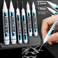 1-3Pcs/set Metal Long Head Marker Pens 0.7/1.0/2.5mm White Oily Waterproof Permanent Large Capacity Graffiti Pen Stationery