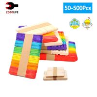 30/100/500Pcs Ice Cream Popsicle Sticks Natural Wooden Sticks Ice Cream Spoon Hand Crafts Art Ice Cream Lolly Kitchen Cake Tools Cables