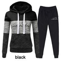 Winter Tracksuit Women 2 Piece Set Print Hoodies+Pants Sportwear Womens Sports Suit Hooded Sweatshirt Jogging Pants Set