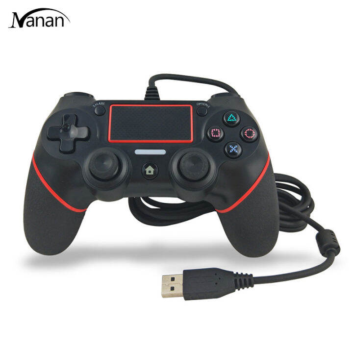 การสั่นสะเทือนแบบมีสายจอยควบคุมเกม-usb-ใช้งานมืออาชีพ-gamepad-ps4สำหรับ-ps4