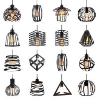 Modern Cage Pendant Light Vintage Industrial Retro Loft Lamp Hanging Light Lighting Fixture Home Kitchen Island Decor Lampshade LED Strip Lighting