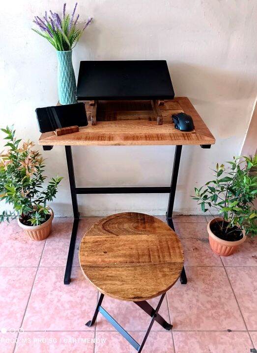 SOLID WOOD SPACE SAVER COLLAPSIBLE LAPTOP TABLE / WORK FROM HOME OFFICE