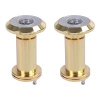 2X 200 Degree Retractable 36-58mm Security Door Viewer Peephole Peep Hole Spyhole + Cover, Gold