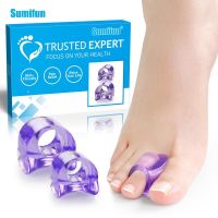 ❁✳ 4pcs Transparent Purple Soft Silicone Gel Toe Separator Hallux Valgus Bunion Spacers Thumb Corrector Foot Care Tool Size L/M