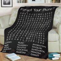 (Multi size available in stock)  Forgot Your Phone Drinks Custom Flannel Throw Blanket Personalized Blankets for Sofa Gift Customized DIY Print on Demand  (Free personalized design available)