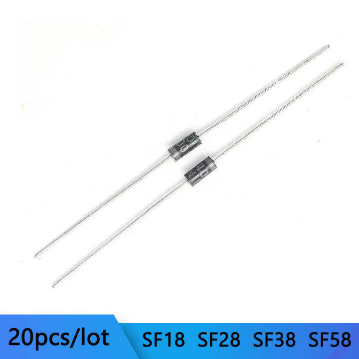 20pcs/lot SF18 SF28 SF38 SF58 DIP super fast recovery diode 400/600V ...