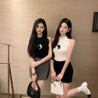 เสื้อยืดถักผู้หญิงเสื้อกล้ามฤดูร้อนเกาหลีสลิมเสื้อบังทรงลำลอง