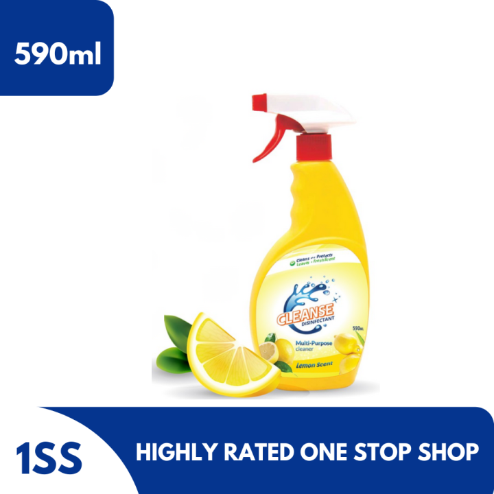 Cleanse Disinfectant Multi-purpose Cleaner, Lemon Scent, 590ml 