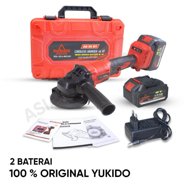 2 Baterai Alat Mesin Angle Gerinda Baterai Cordless Brushless Grinder modern 48V ORIGINAL YUKIDO