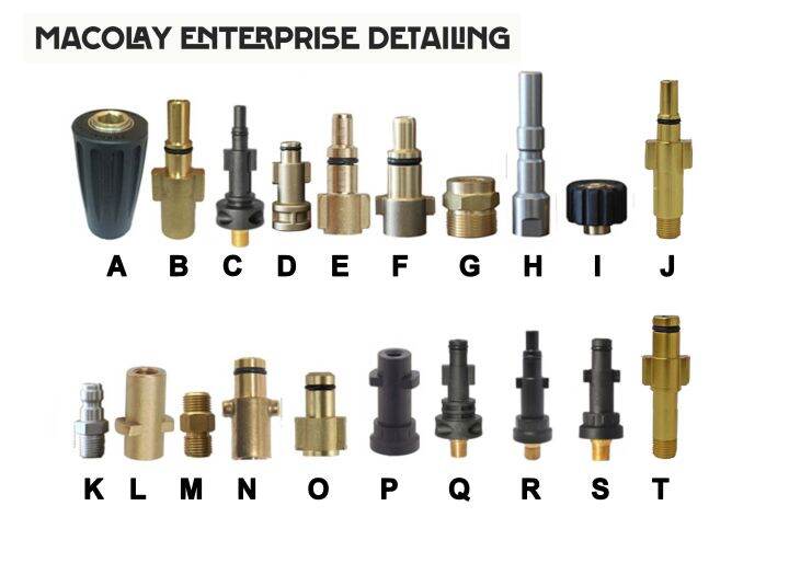 Snow Foam Lance / Foam Cannon Fittings Adaptor, VARIOUS TYPES SOLD PER