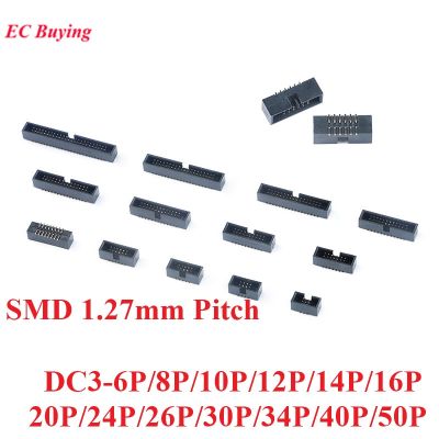 10pcs DC3 1.27mm Pitch DC3 6/8/10/12/14/16/20/24/26/30/34/40/50P Pin IDC Socket Connector Double Row SMD Pin Male Header
