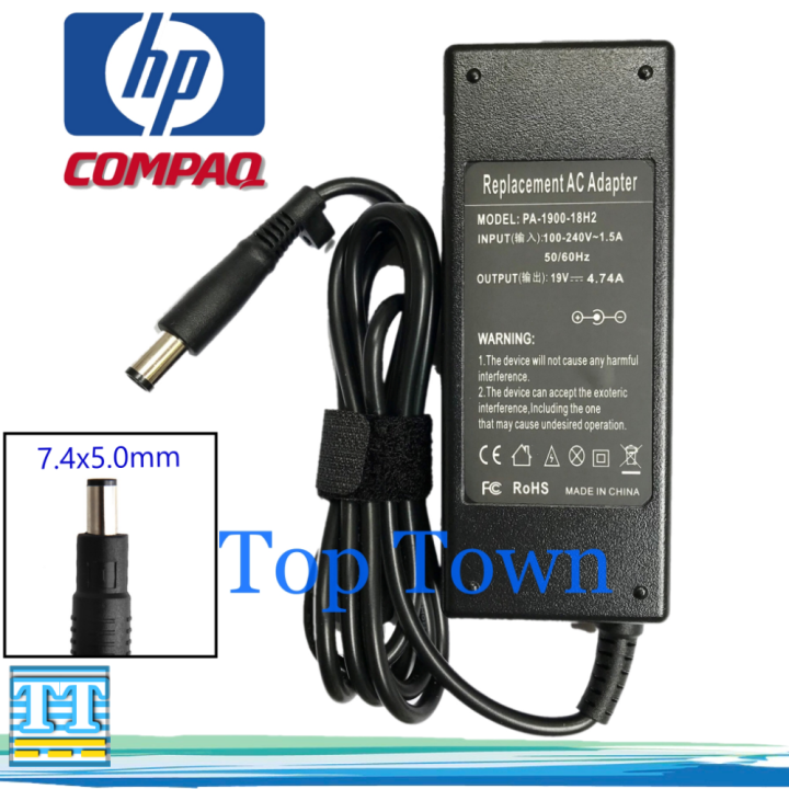 hp-compaq-adapter-notebook-hp-adapter-notebook-compaq-19v-4-74a-90w-ขนาดหัว-7-4-5-0mm-หัวดำ-อะแดปเตอร์โน๊ตบุ๊ค-สายชาร์จโน๊ตบุ๊ค-อแดปเตอร์-อะแดปเตอร์-สายชาร์จ-สายชาร์ต