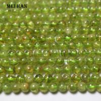 Meihan Wholesale (1 strand/set) natural peridot 4mm 5mm round gem stone beads for jewelry making design or gift