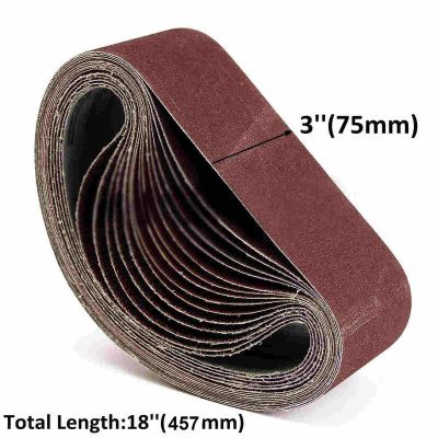 10Pcs 75x457mm Sanding Belts P40 - P1000 Abrasive Sanding Screen Band for Wood Soft Metal Grinding Polishing Abrasive Belt Adhesives Tape
